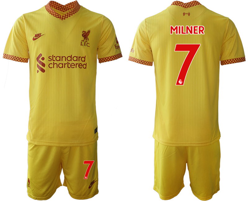 Men 2021-2022 Club Liverpool Second away yellow #7 Soccer Jersey